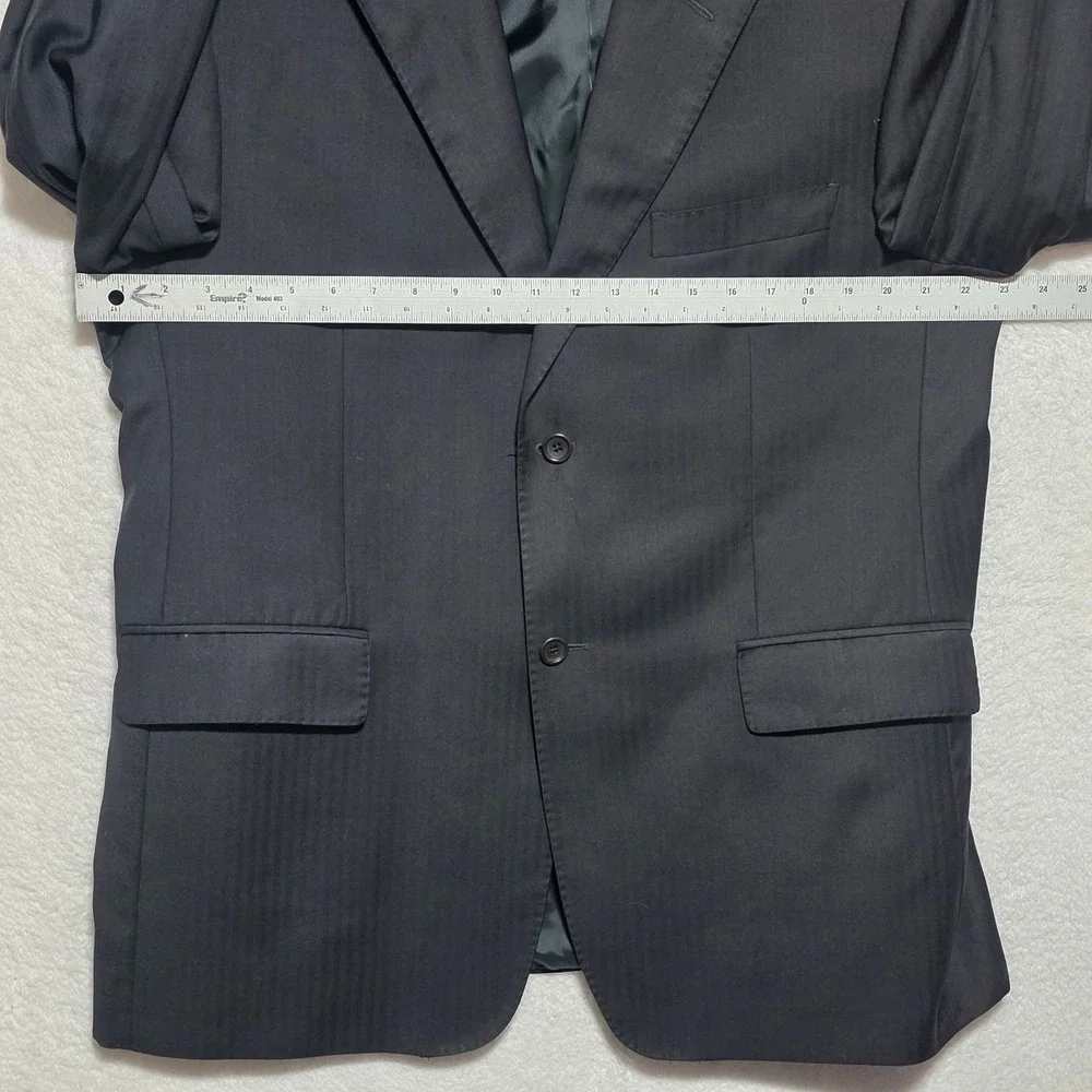 Ermenegildo Zegna Trofeo Navy Blue Herringbone Wool Sport Coat Blazer Italy 46R